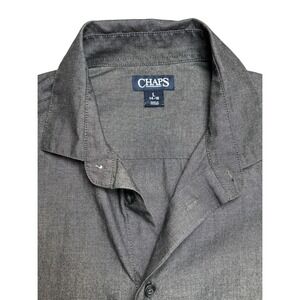 Chaps Boys Dark Grey Long Sleeve Button Down Dress Shirt Size L 14-16 C871325